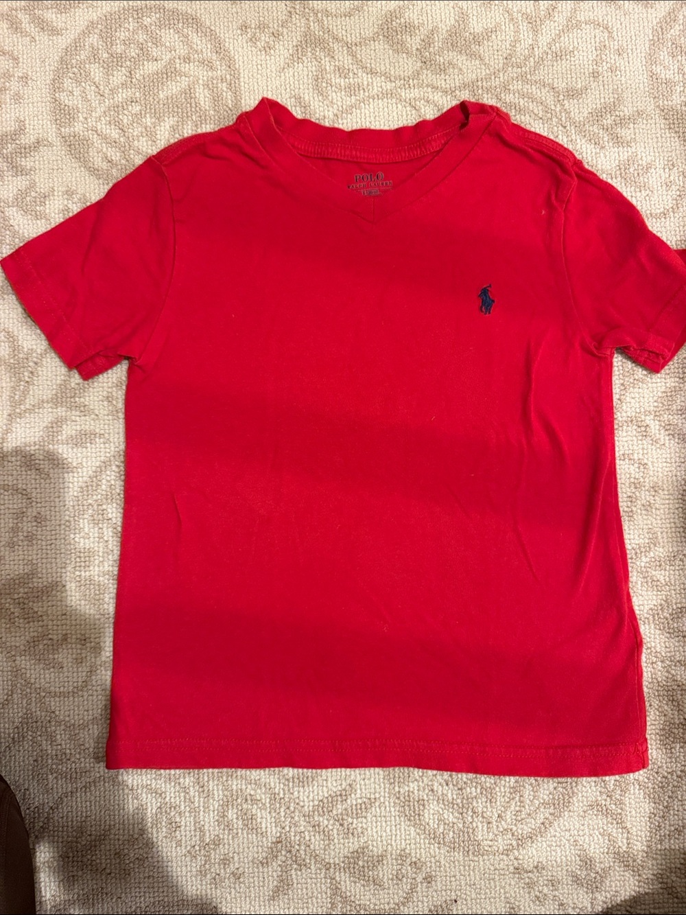Polo by Ralph Lauren Red Short Sleeve Kids Tee with Navy Pony